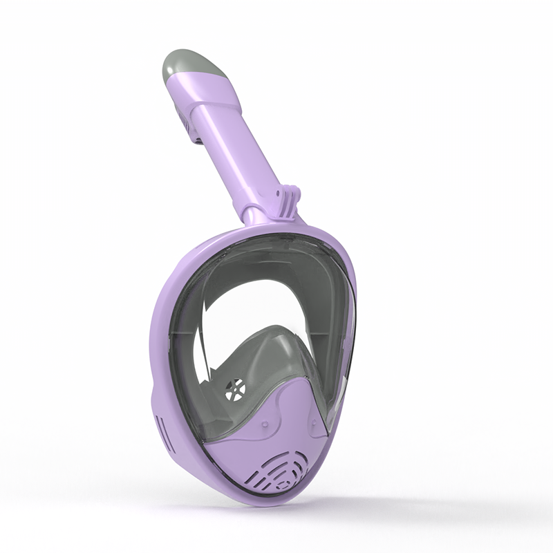 Full face diving mask with 2 valves for exhaling