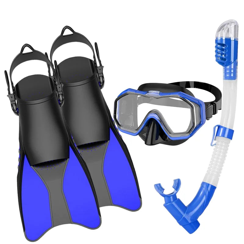 3 in 1 Mask Fins Snorkel Set with 180 Panoramic View Snorkel Mask Anti-Fog Anti-Leak Diving Mask Snorkel Fins Set, product image 3