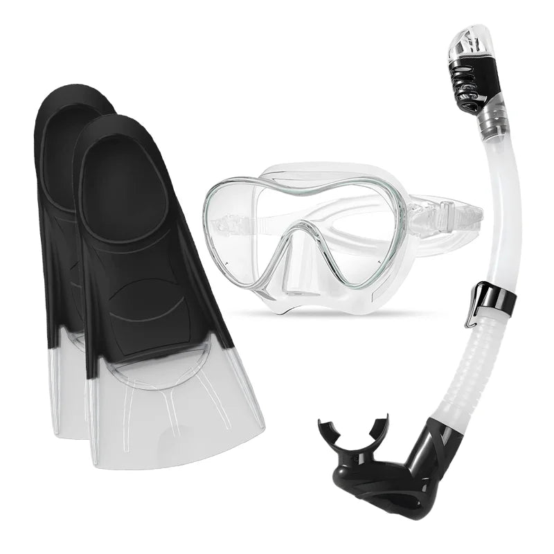 Water Sports Swimming Fins Diving Mask Diving Equipment Snorkel Diving Mask Set with Silicone Swimming Fins, product image 3