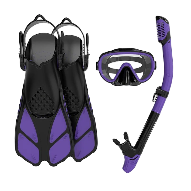 Waterproof Anti-Fog Frameless Design Snorkeling Set Snorkel Mask Diving Goggles Fins Diving Gear, product image 5