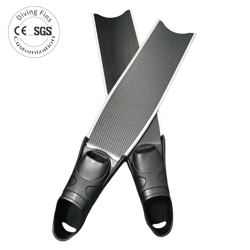 Coated Carbon Fiber Fins for Freediving Unisex Long Blade Snorkeling Spearfishing Swim Fins, product image 1
